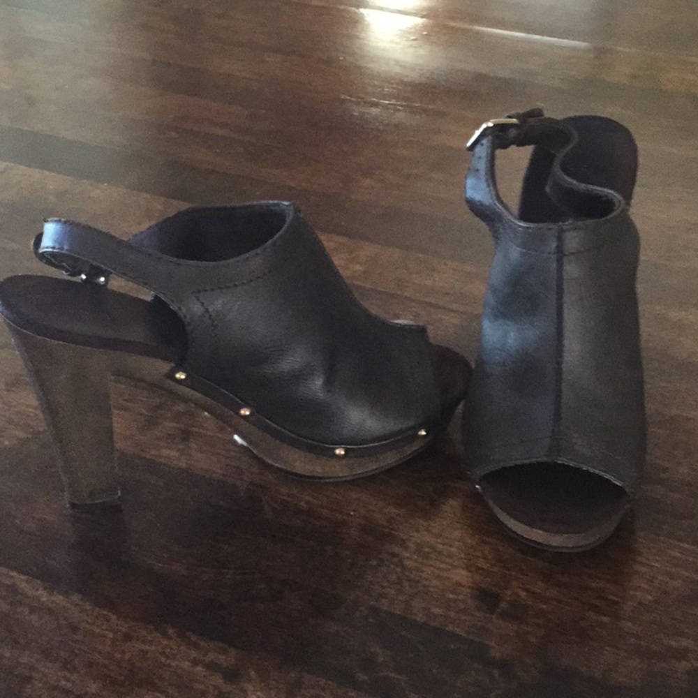 Peep Toe  Brown Shoes
